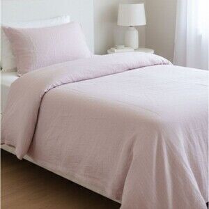 Annie Selke Pine Cone Hill 100% Fine Linen Duvet Cover Twin Pale Blush Pink
